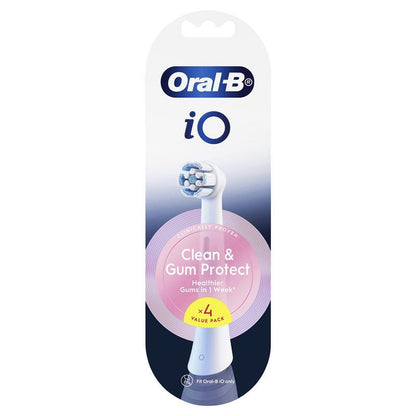 Oral-B iO Clean & Gum Protect Brush Head Refills - White, 4 Pack