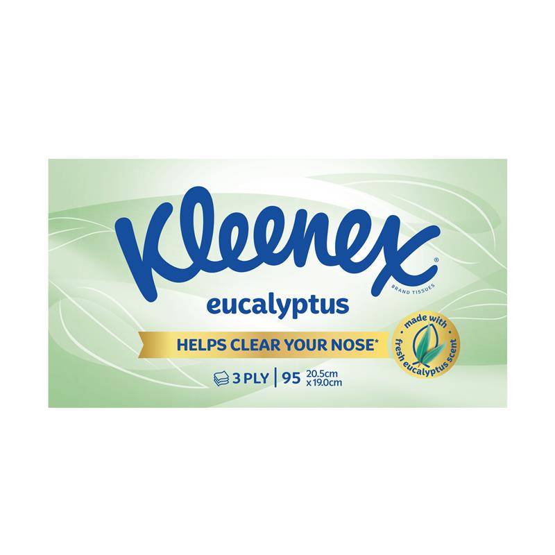 Kleenex Eucalyptus Facial Tissues - 3 Ply, 95 Pack