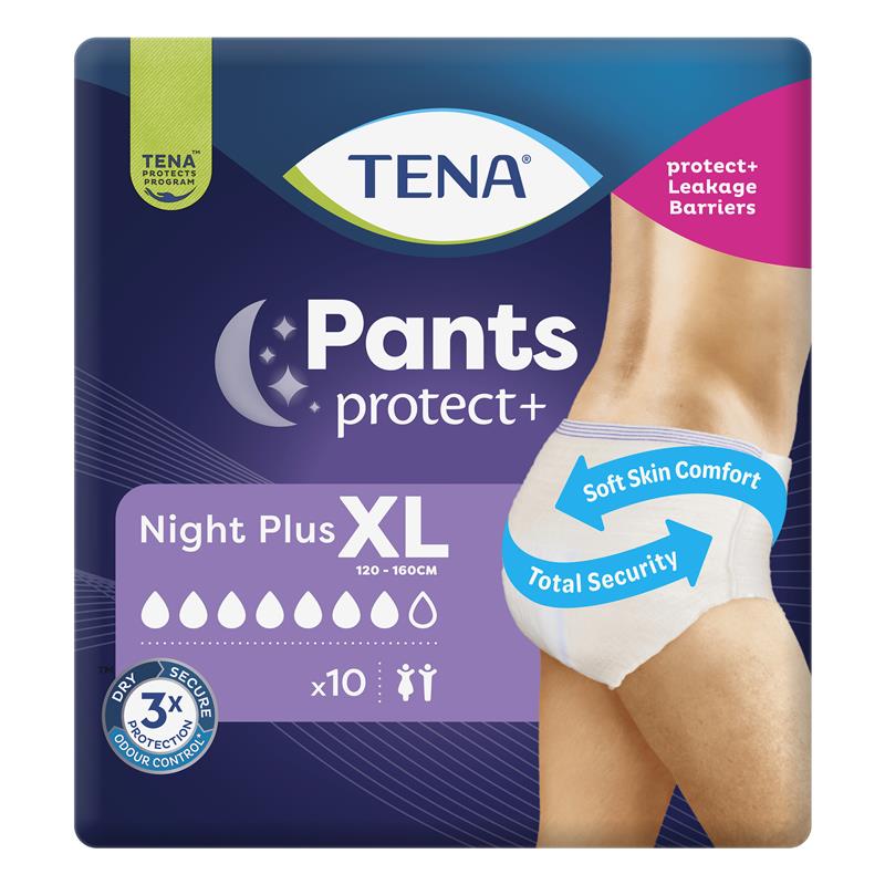 Tena Protect+ Plus Night Incontinence Pants XL - 10 Pants