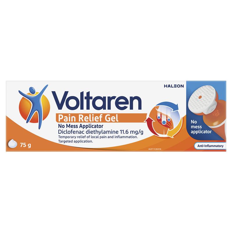 Voltaren Pain Relief Gel with No Mess Applicator - 75g for Targeted Relief