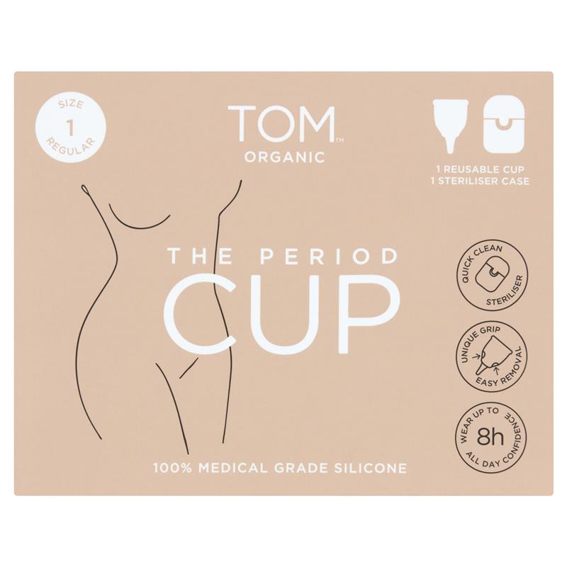 TOM Organic The Period Cup Size 1 + Convenient Microwavable Steriliser Case