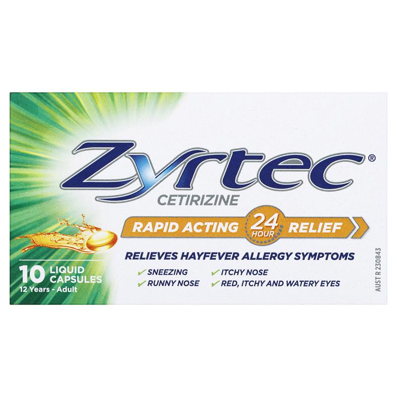 Zyrtec Liquid Capsules - 10 Count