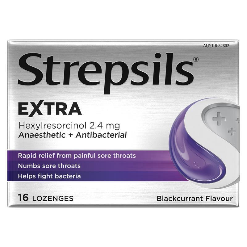 Strepsils Extra Blackcurrant Sore Throat Lozenges - 16 Pack