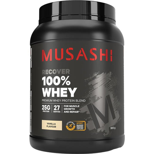 Musashi 100% Whey Protein Vanilla 900g - Premium Low Carb Protein