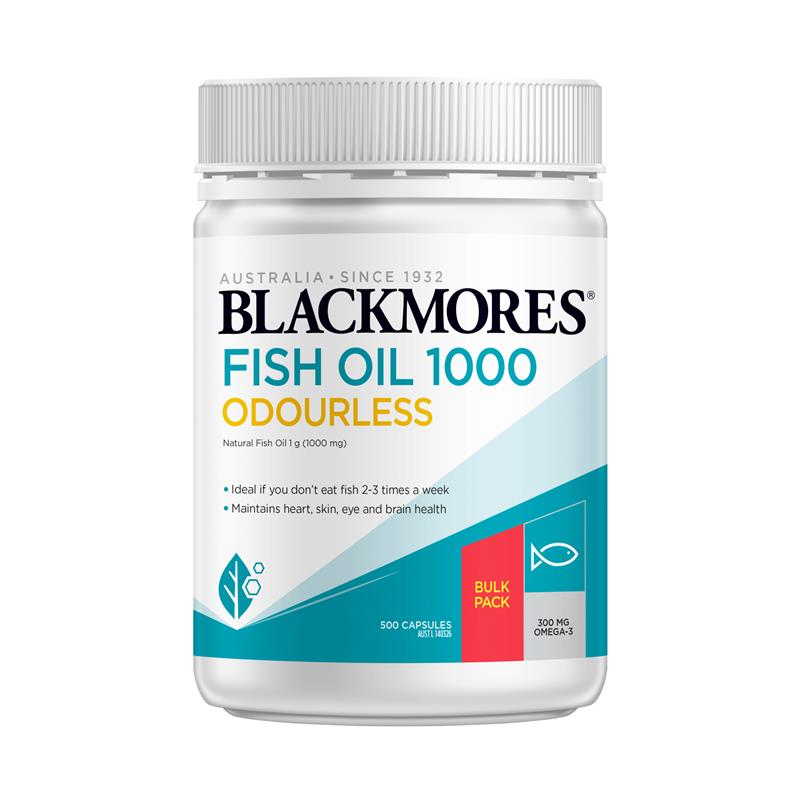 Blackmores Odourless Fish Oil 1000mg 500 Capsules Exclusive Size