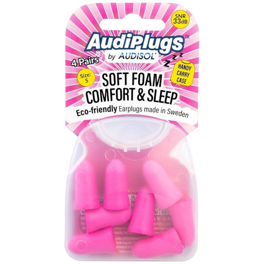 Audiplugs Soft Foam Comfort & Sleep Ear Plugs - 4 Pairs for Ultimate Relaxation