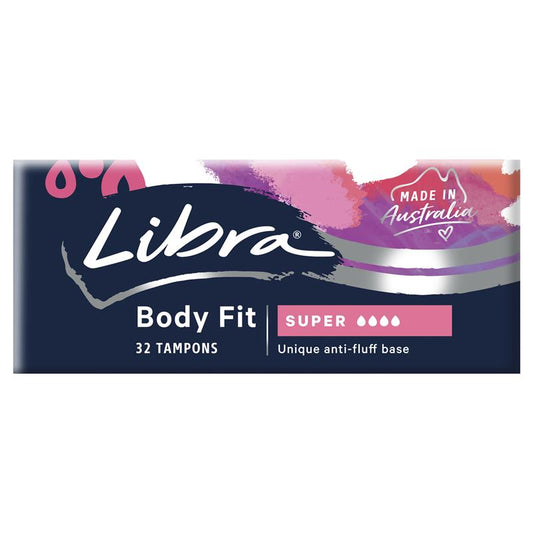 Libra Body Fit Super Tampons - 32 Pack for Heavy Flow