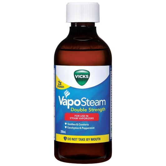 Vicks VapoSteam Double Strength 200ml - Eucalyptus & Peppermint Inhalant