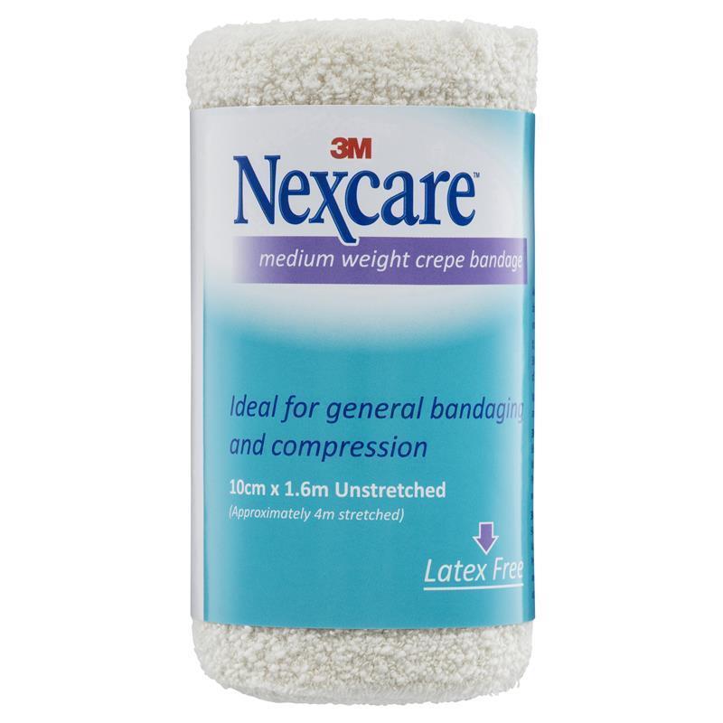 Nexcare Medium Crepe Bandage 100mm x 1.6m - Gentle Support & Compression