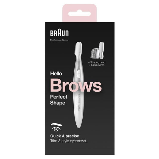 Braun FG1106 Mini Precision Eyebrow Trimmer with 5mm Comb, Portable