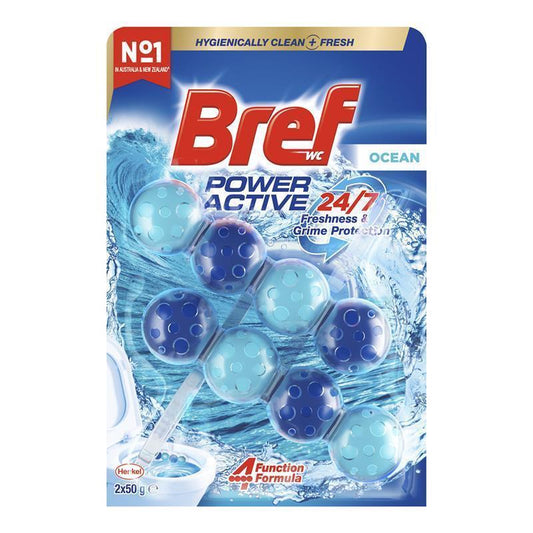 Bref Power Active Toilet Cleaner Ocean Breeze Twin Pack 100g
