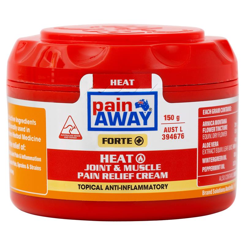 Pain Away Forte + Heat Joint & Muscle Pain Relief Cream 150g