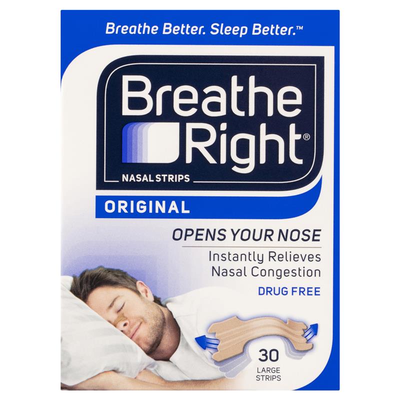 Breathe Right Nasal Strips Tan Large 30 Count