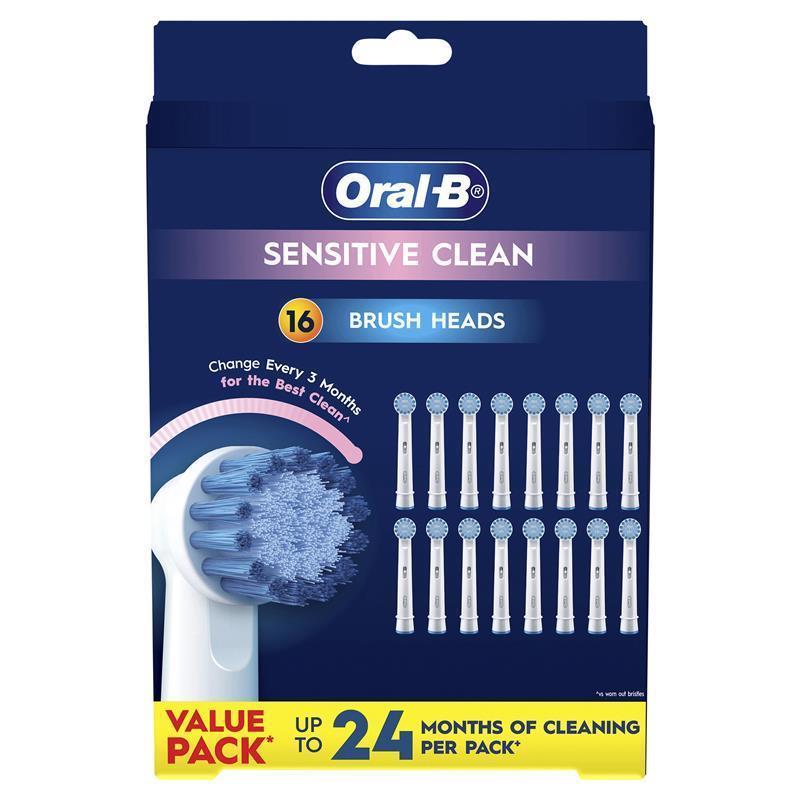 Oral-B Sensitive Clean Electric Toothbrush Replacement Heads - 16 Pack