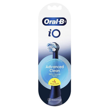 Oral-B iO Advanced Clean Electric Toothbrush Refills - Black, 4 Pack
