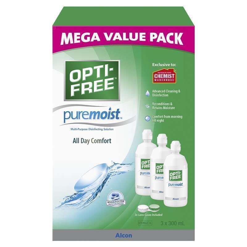 Opti-Free Puremoist Mega Value Pack - 3 x 300ml