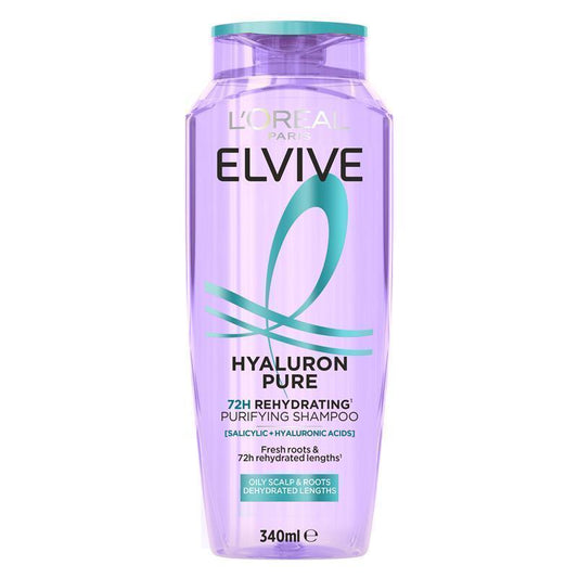 L'Oreal Elvive Hyaluron Pure Shampoo 340ml - 72H Purifying Cleanse