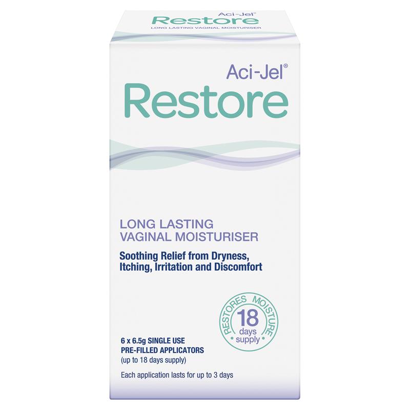 Aci-Jel Restore 6x6.5g Single-Use Vaginal Moisturizer, 18 Day Supply