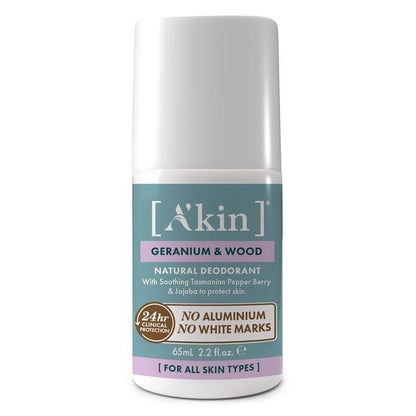 Akin Geranium & Wood Deodorant Roll On 65ml