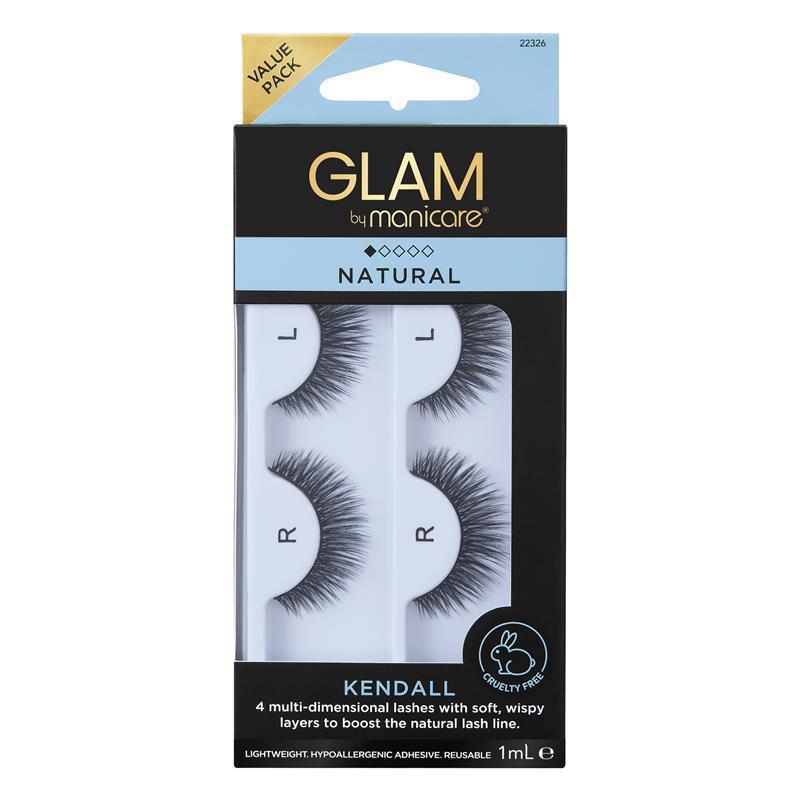 Glam By Manicare Kendall Lashes - 2 Pack Natural Look