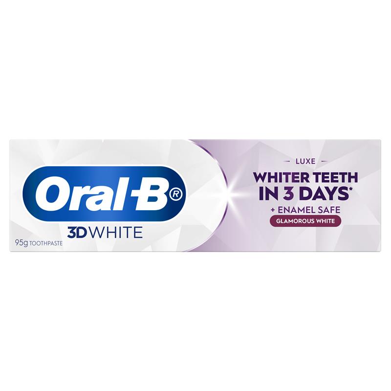 Oral-B 3D White Luxe Glamorous White Toothpaste 95g - Whitening Mint Formula