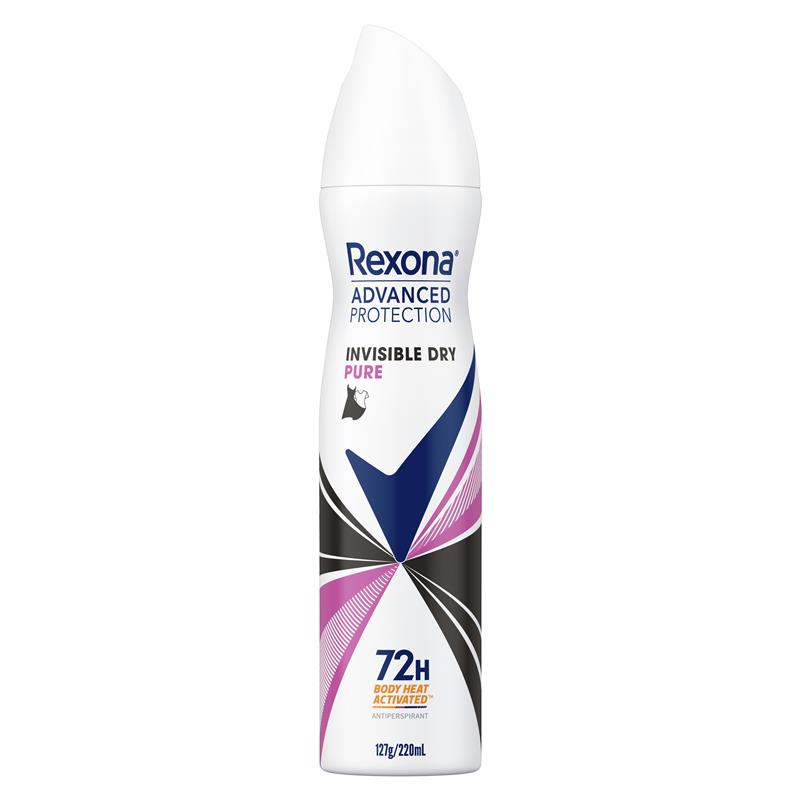 Rexona Women Advanced Antiperspirant Aerosol Invisible Dry Pure 220ml