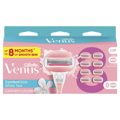 Gillette Venus Comfortglide Breeze Women's Razor Blade Refills 8 Pack - Luxurious Shaving Experience