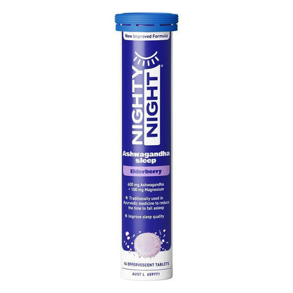 Nighty Night Sleep Effervescent Elderberry Flavour 14 Tablets
