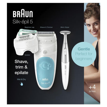 Braun Silk-Epi 5 SES5-810 Wet/Dry Epilator - White/Blue