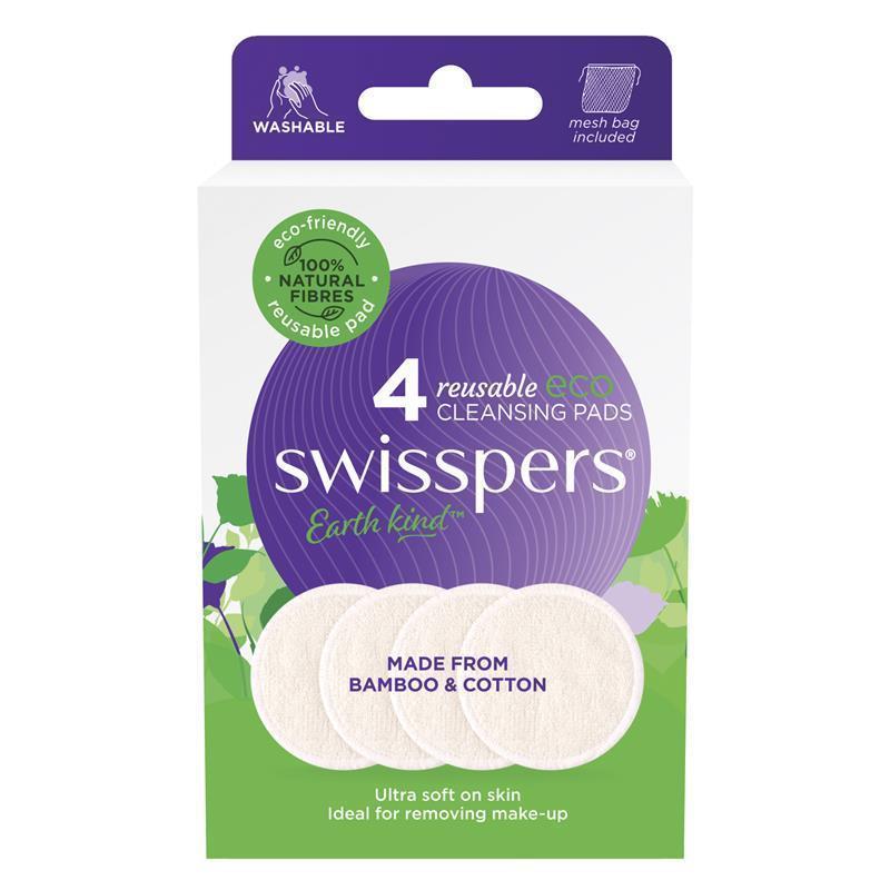 Swisspers Earth Kind Reusable Eco Cleansing Pads - 4 Pack