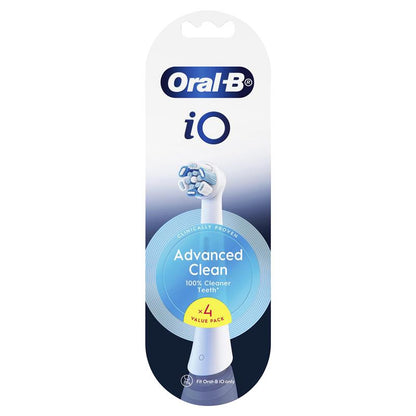 Oral-B iO Advanced Clean Brush Head Refills - White, 4 Pack