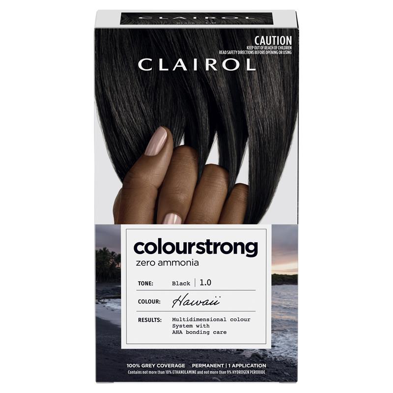 Clairol Colour Strong Permanent Colour Kit 1.0 Black - Ammonia Free