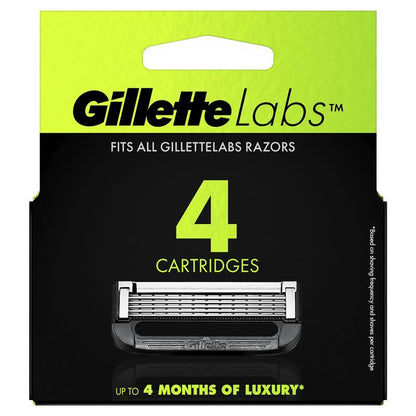 Gillette Labs 4-Pack Razor Cartridges – Compatible with Exfoliating & Heated Razors