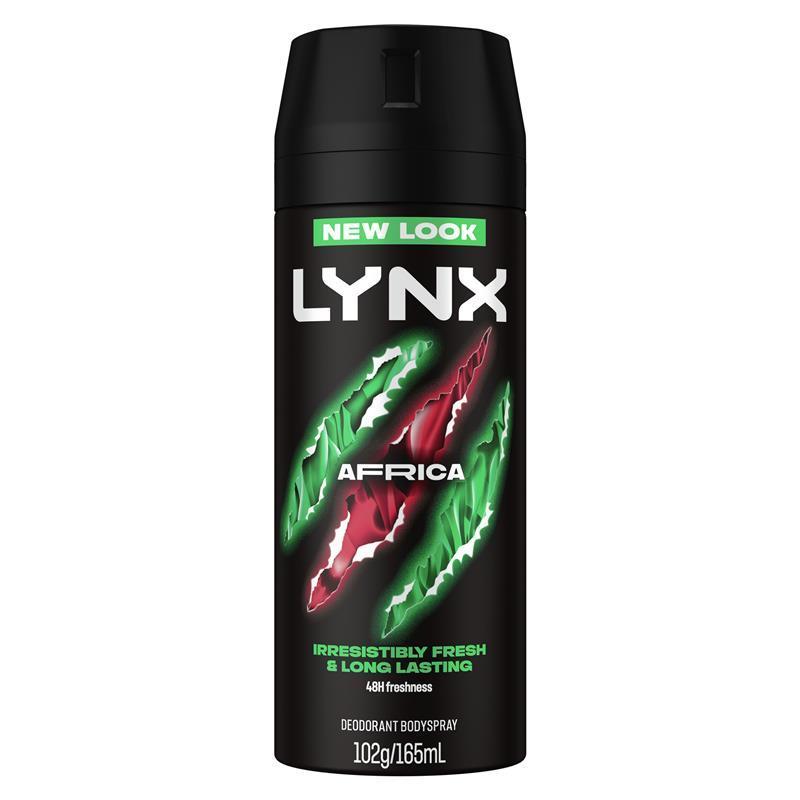 LYNX Africa Men's Deodorant Spray 165ml – 48-Hour Odor Control