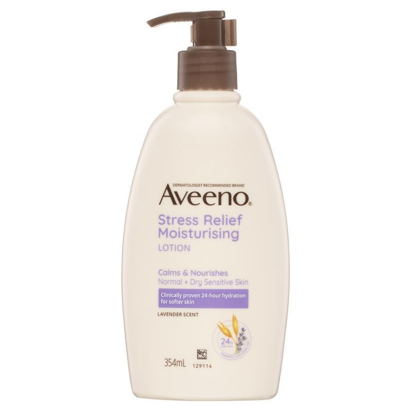 Aveeno Stress Relief Moisturizing Lavender Body Lotion 354ml - 24-Hour Hydration