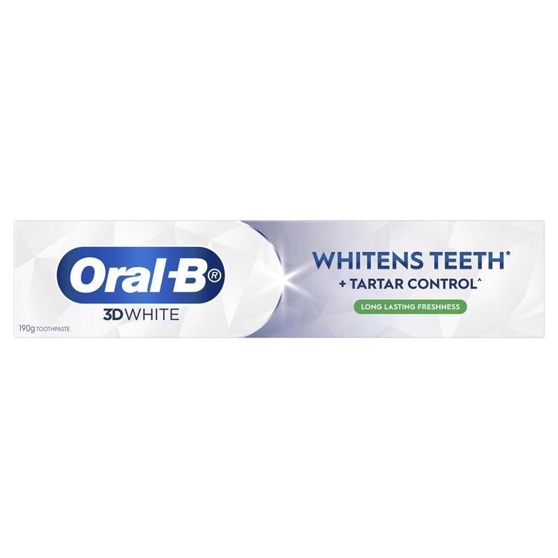 Oral-B 3D White Long Lasting Freshness Whitening Toothpaste - 190g