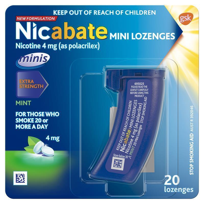 Nicabate Minis 4mg - 20 Lozenges for Quick Craving Relief