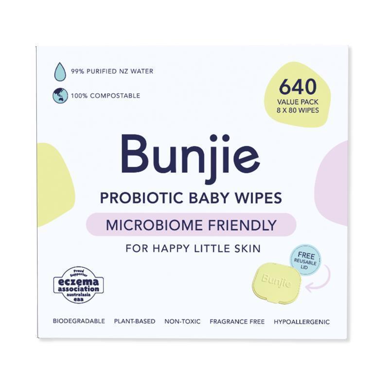 Bunjie Baby Wipes 8x80 Wipes - Gentle & Eco-Friendly Care