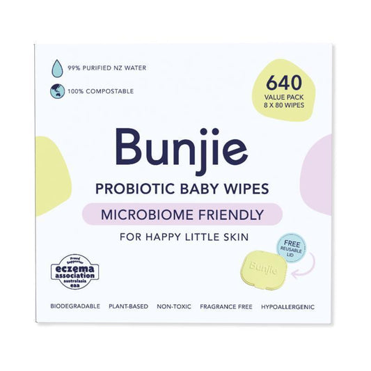 Bunjie Baby Wipes 8x80 Wipes - Gentle & Eco-Friendly Care