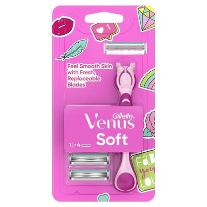 Gillette Simply Venus Hybrid Razor 4 Pack - Closer Shave with Less Nicks