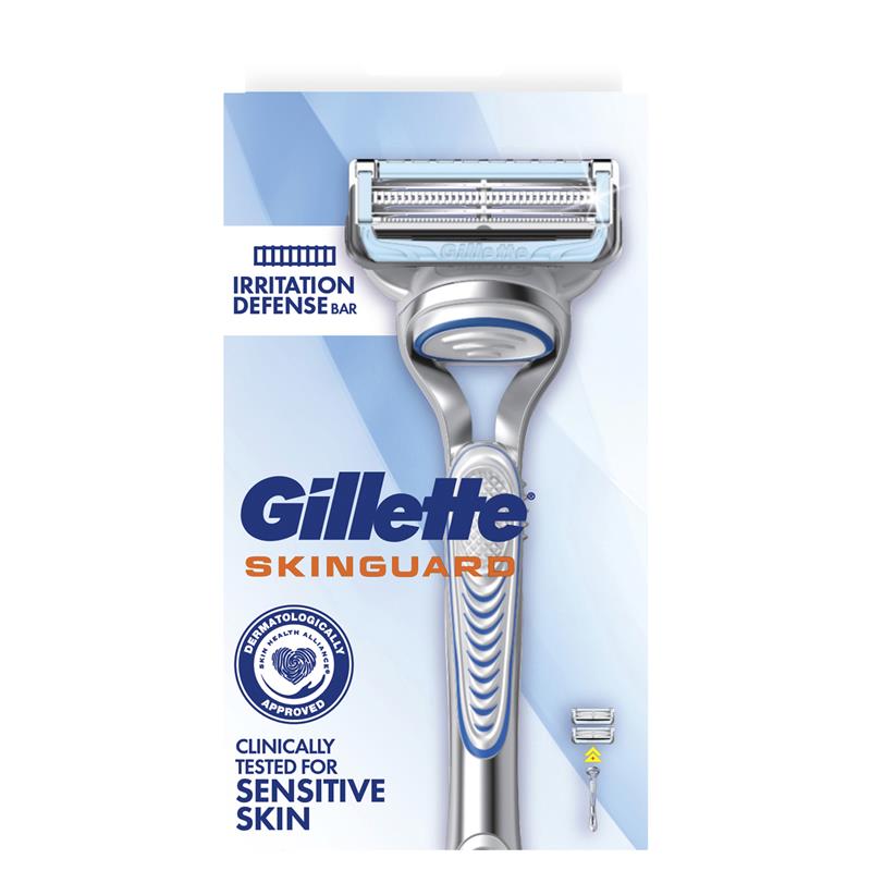 Gillette Skinguard Manual Razor + 2 Blade Refills