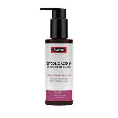 Swisse Skincare Glycolic Acid 8% Brightening Gel Cleanser 120ml