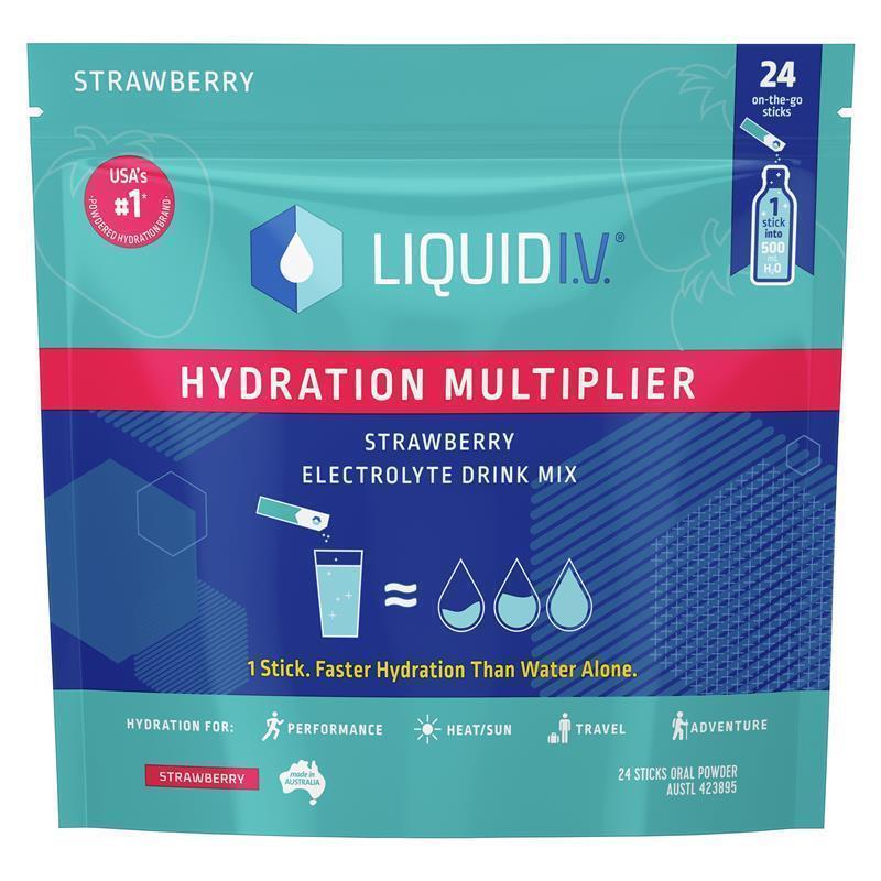 Liquid IV Hydration Electrolyte Drink Mix - Strawberry (24 Sachets)