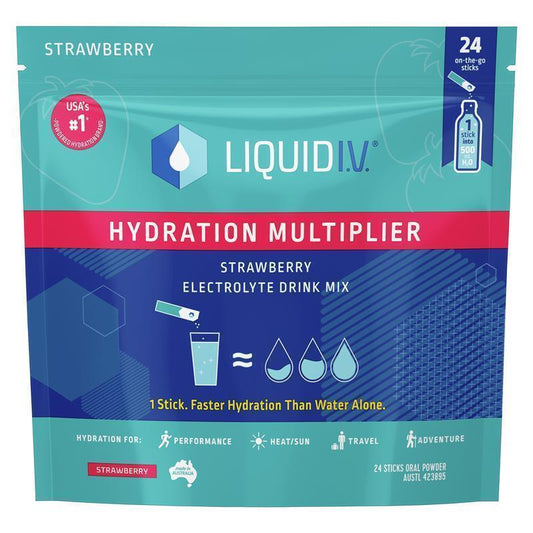 Liquid IV Hydration Electrolyte Drink Mix - Strawberry (24 Sachets)