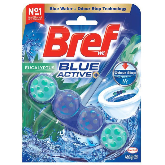 Bref Blue Active Eucalyptus Toilet Block 50g - Odour Stop Technology