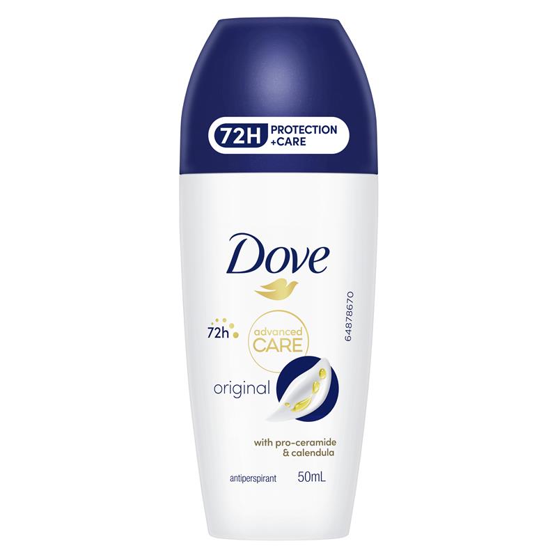 Dove Women Advanced Care Antiperspirant Deodorant 72h Roll On - Original 50ml