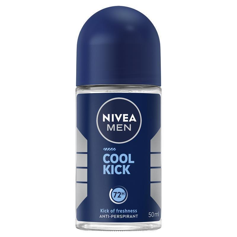 NIVEA MEN Deodorant Roll On Cool Kick 50ml for Long-Lasting Freshness
