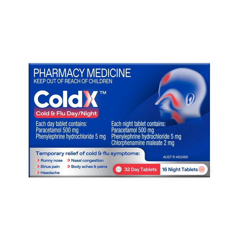 ColdX Cold & Flu Tablets Day & Night 48 Tablets