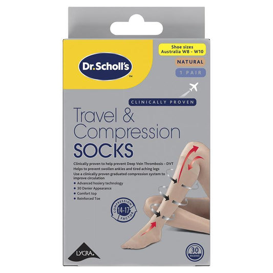 Scholl Travel and Compression Socks Natural Large