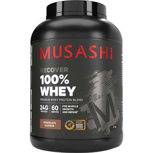 Musashi 100% Whey Protein Chocolate 2kg - Premium Low Carb Protein